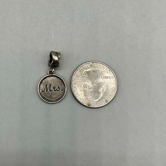 "Mrs" Bridal Charm 925 Sterling Silver Dangle Wedding Gift 1 in - Picture 8 of 10